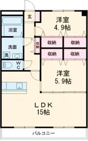 風の杜2号館の間取り画像