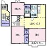 リヴィエール・プレッソK Bの間取り画像