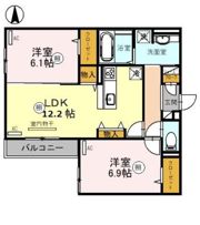 セジュールコートあびこの間取り画像