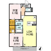 D-roomリバーサイド河内の間取り画像