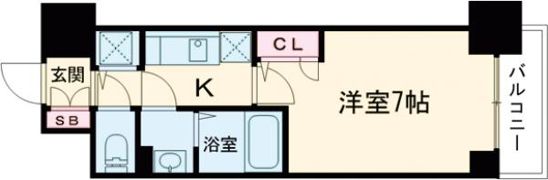 エスリード神戸三宮ラグジェの間取り画像