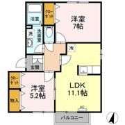 リースランド中府 Aの間取り画像