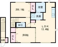 セジュール加佐 A棟の間取り画像