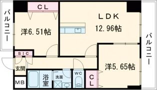 レーヴメゾン三国ヶ丘の間取り画像