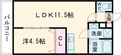 ジーメゾン初芝パックスの間取り画像