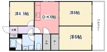 東今宿中村コーポⅡの間取り画像