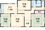 富士見町戸建借家の間取り画像