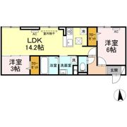 D-room花見が丘の間取り画像