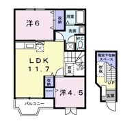 ベルデュール Bの間取り画像