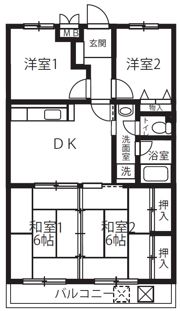 ユーコート南与野の間取り画像