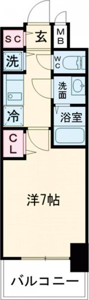 プレサンス三宮東フィールの間取り画像