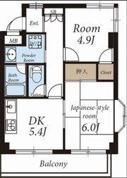 シャンブル武蔵浦和の間取り画像