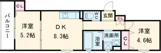 クリエオーレ菱江Ⅱの間取り画像