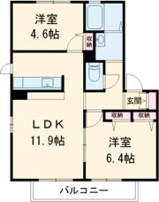 ソレイユ南別府A棟の間取り画像