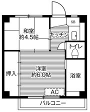 ビレッジハウス美野里1号棟の間取り画像
