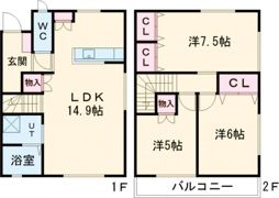 平松町メゾネットⅣの間取り画像