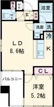 プレサンス三宮花時計前の間取り画像