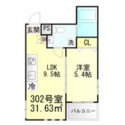 ブリリアントアパートメント伝馬の間取り画像