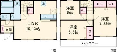 リーブルファイン河芸町上野5号棟の間取り画像