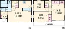 リーブルファイン河芸町上野5号棟の間取り画像