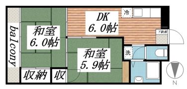パピヨン渓北の間取り画像