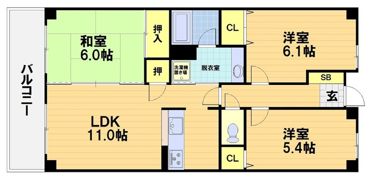 レジディア太秦の間取り画像