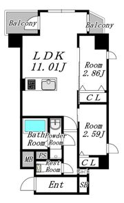 MODERN PALAZZO 西新PREMIERの間取り画像