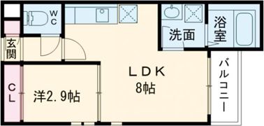 G-smart黒髪の間取り画像