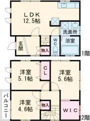 フジパレス戸建賃貸羽曳野市西浦の間取り画像