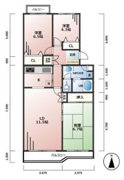 エステート立川一番町15号棟の間取り画像