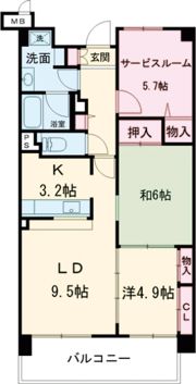 ヴェルテ忍ヶ丘Ⅱ番館の間取り画像