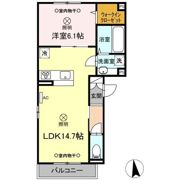 メルベーユ中筋Ⅱの間取り画像