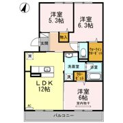 シャルムサール B棟の間取り画像