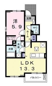 エスペランサ樋之口 Aの間取り画像
