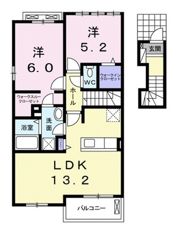 エスペランサ樋之口 Aの間取り画像