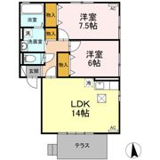 リビングタウン盛南 Aの間取り画像