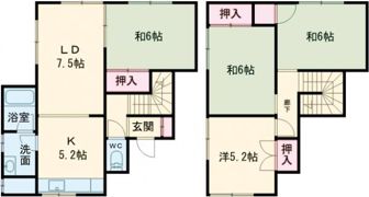 港町2丁目12番貸家の間取り画像