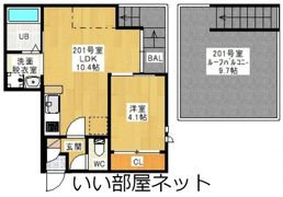 GRANDTIC 西崎 K(グランティック ニシザキ ケイ)の間取り画像