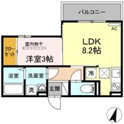 D-room竹下 B棟の間取り画像