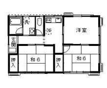 富田一戸建て貸家の間取り画像