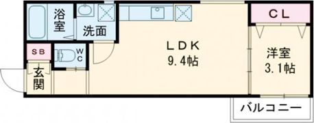 ル・レーヴ今津 サウスの間取り画像