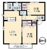 グランメゾン渡辺 B棟の間取り画像