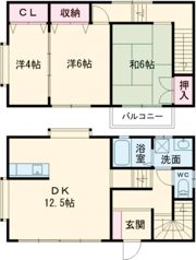 西本貸家の間取り画像