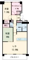 ロイヤルコート半田弐番館の間取り画像
