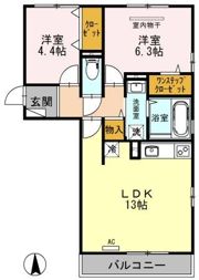 ヴィラ クエンティの間取り画像