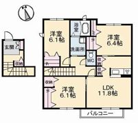 ヴィラーチェ川入 A棟の間取り画像
