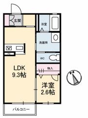 ヒルハイツ山手上の間取り画像
