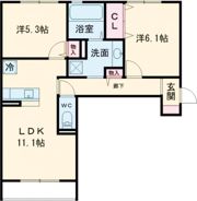 ワン ウェーブ 霞ヶ丘の間取り画像