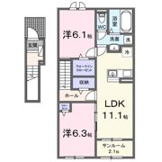 ラグジー Bの間取り画像