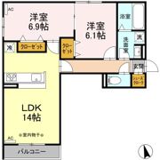 D-ROOM茜部本郷Ⅱの間取り画像